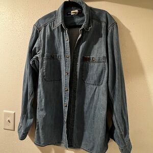 Wrangle Workwear Denim 100% Cotton Button-down, size large
